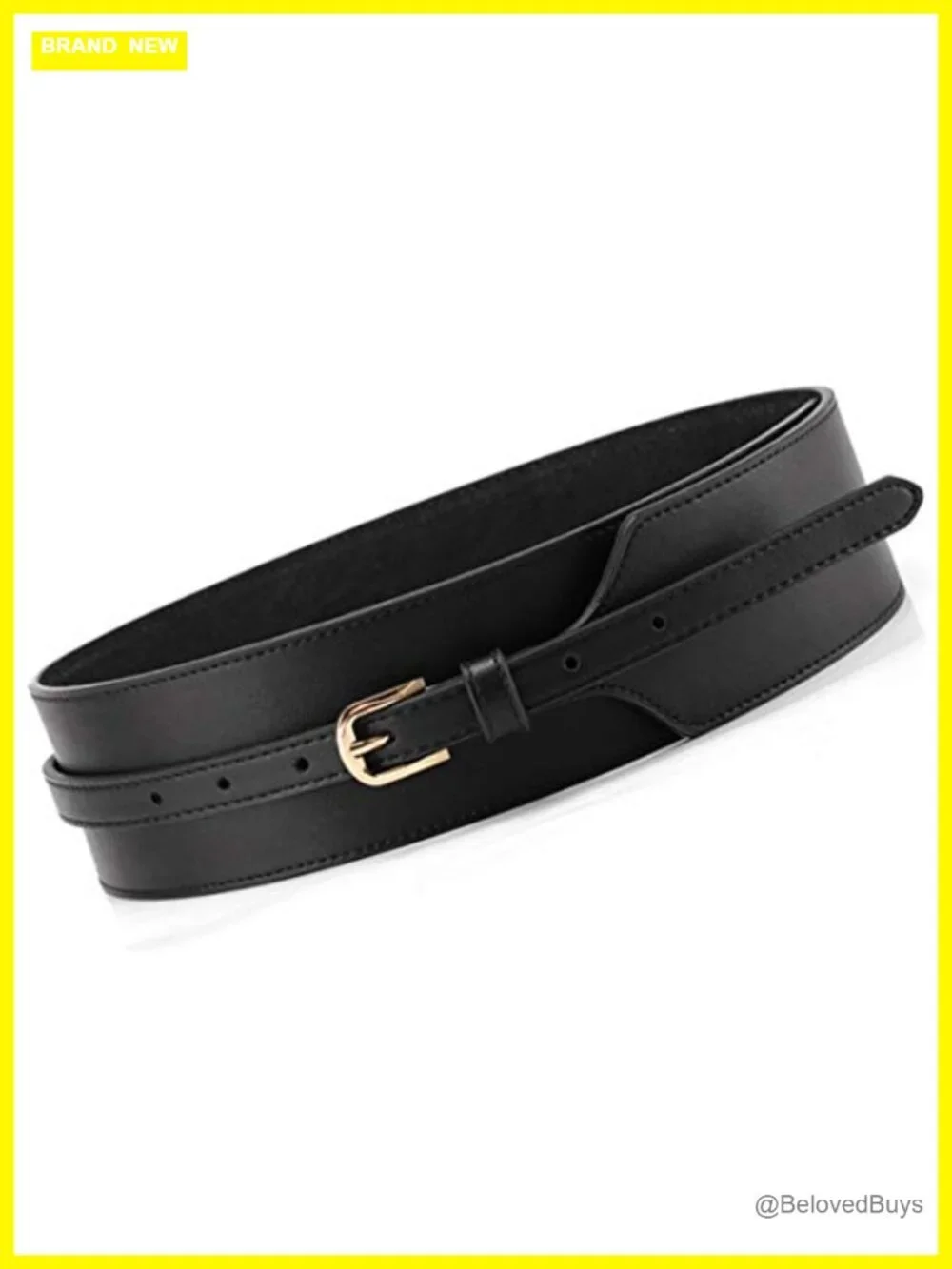 Wide Knotted Belt Design PU Leather Waistbands Simple Width Belt